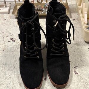 White House Black Market Black Lace-Up Boots
